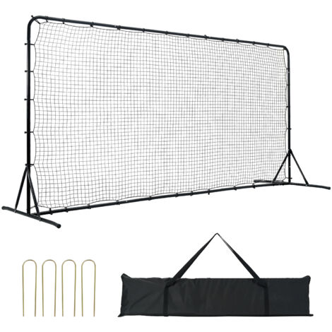 Mophorn Rete da rimbalzo per calcio, Attrezzatura per l'allenamento di calcio in ferro da 12x6 piedi, Regalo per l'allenamento di calcio sportivo con borsa portatile, per l'allenamento in giardino