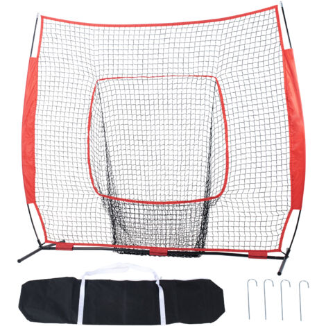 Mophorn rete di pratica per baseball e softball 7x7 piedi, rete di allenamento portatile per baseball per colpire, battuta, presa e lancio, attrezzatura per baseball con rete di protezione