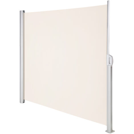 Mophorn Retractable Side Awning, 71"x 118" Aluminum Privacy Screen, Waterproof 280g Polyester, UV 30+ Room Divider for Patios, Backyards, and Balconies, Beige