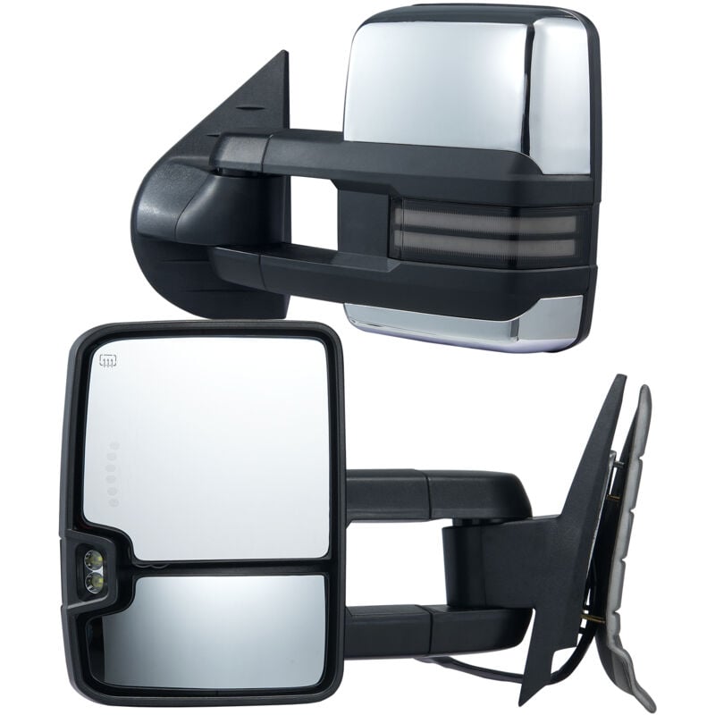 Rétroviseurs de remorquage, paire gauche et droite pour Chevrolet Silverado (2007-2014)/GMC/Cadillac, rétroviseur de remorquage chauffant électrique