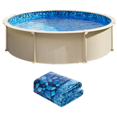 Mophorn Revestimiento para piscina, revestimiento para piscina redondo de 30 pies, estilo Uinbead, construcción de vinilo duradero, calibre estándar, altura de pared de 52 pulgadas