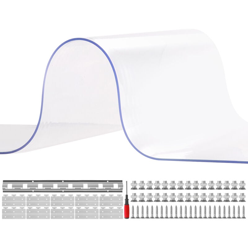 Mophorn - Rideau à bandes , 213 cm de hauteur x 152 cm de largeur, 0,2 cm d'épaisseur. 10 pièces de rideau de porte à bandes en pvc transparent pour