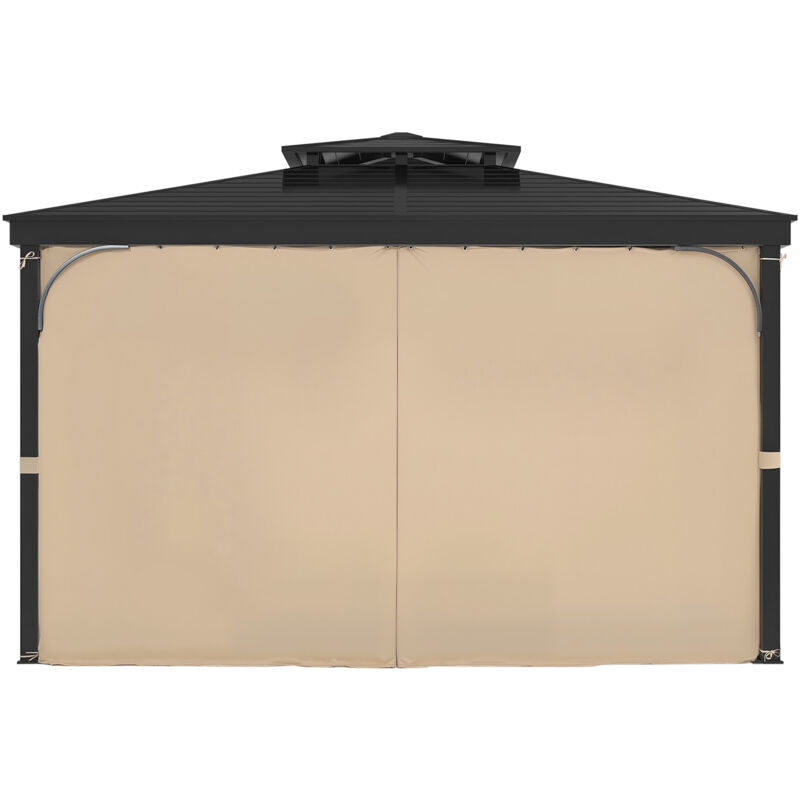 Mophorn - Rideau d'intimité imperméable pour tonnelle extérieure, 281 x 341 x 214 cm, ensemble de 4 panneaux avec fermetures éclair, idéal pour
