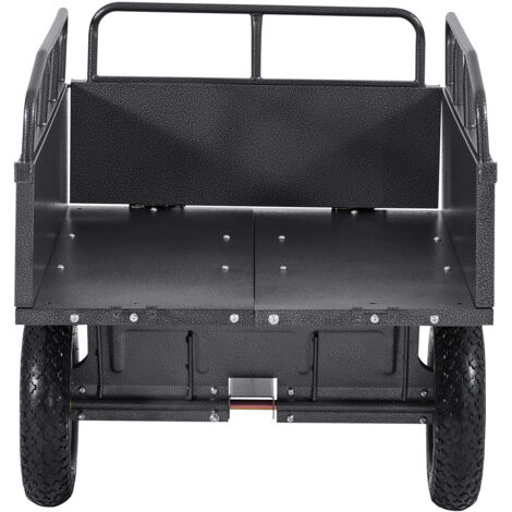 Mophorn Rimorchio da Giardino per ATV e UTV, Carrello Ribaltabile in Acciaio con Pannello Posteriore Rimovibile, Ideale per Trasporto e Tosaerba con Capacità di Carico fino a 227 kg