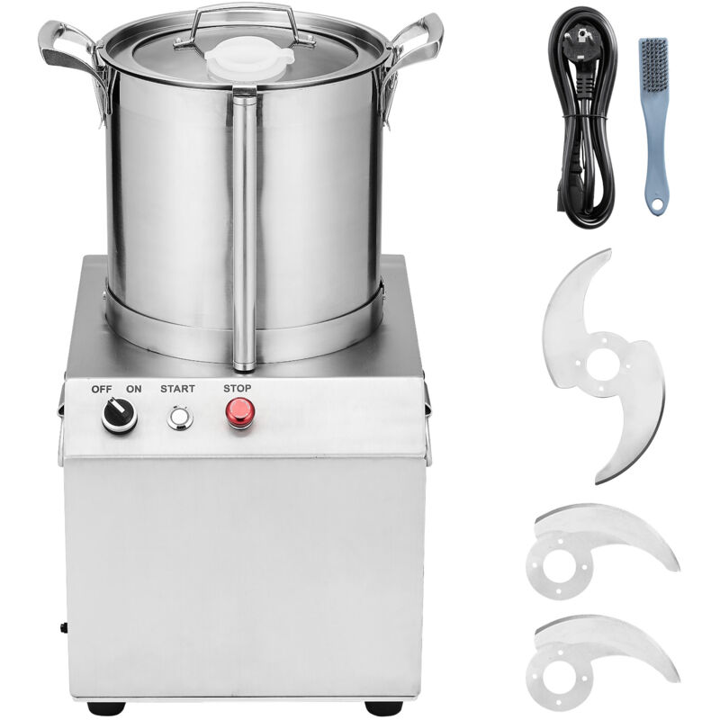 Robot culinaire et hachoir à légumes, 10 l, acier inoxydable, 1 100 w, lames supplémentaires, idéal pour divers ingrédients, grande capacité - Mophorn