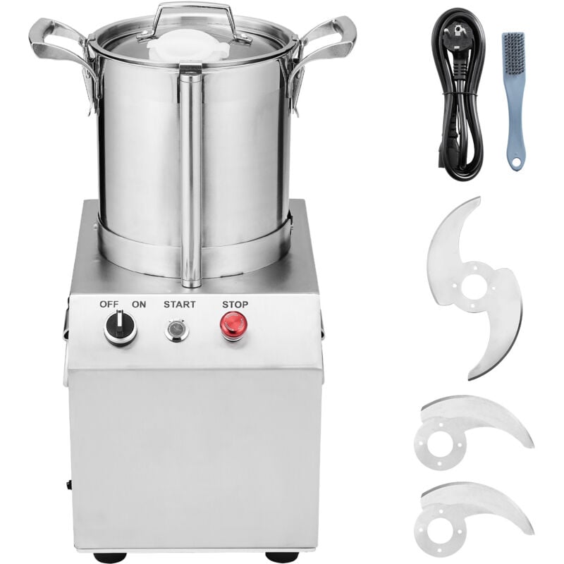 Mophorn - Robot culinaire et hachoir à légumes - Capacité de 6 l, moteur puissant de 750 w, acier inoxydable pour une préparation des aliments sans