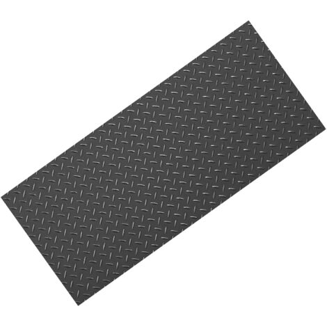 Mophorn Rollo de suelo de PVC para garaje, 2,28 x 6,1 m, diseño de diamante, grosor de 2,2 mm, incluye cinta adhesiva de doble cara, antideslizante y fácil de mantener, ideal para almacenes, negro