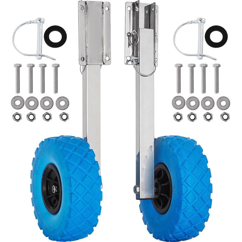 Vevor Roue de Mise a lEau en Acier Inoxydable pour Bateau Pneumatique, Charge 136 kg, pour Deriveurs, Plage