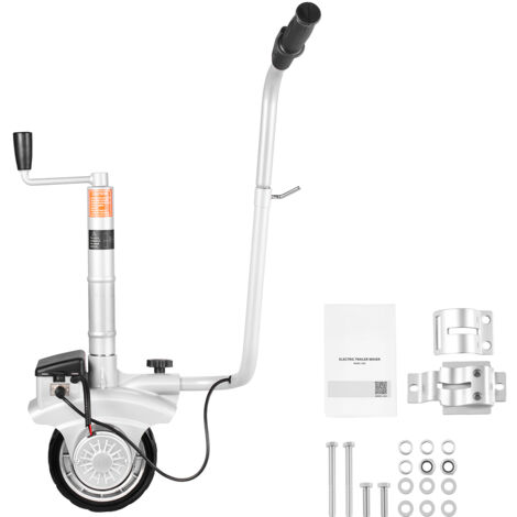 Mophorn Roue Jockey Motorisée pour Remorque 2,5 t, Moteur 380 W 12 V, Vitesse 7 m/min, Hauteur Réglable 31-63 cm, Pneu en Caoutchouc 20,3 cm pour Déplacement de Caravanes et Bateaux