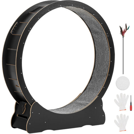 Mophorn Roue pour Chat 132 cm, Roue d'Exercice pour Chats 8,2-13,6 kg, Tapis Roulant Intérieur pour Course et Entraînement, avec Surface en Moquette et Système de Verrouillage, Noir