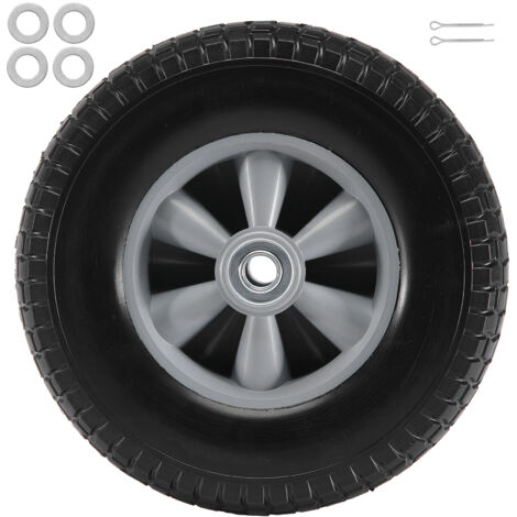 Mophorn  Roues à pneu en PU massif  Run-Flat, 10 po, lot de 2, charge dynamique de 180 lb, charge statique de 220 lb, pneus sans chambre à air increvables pour diable, chariot utilitaire, diables