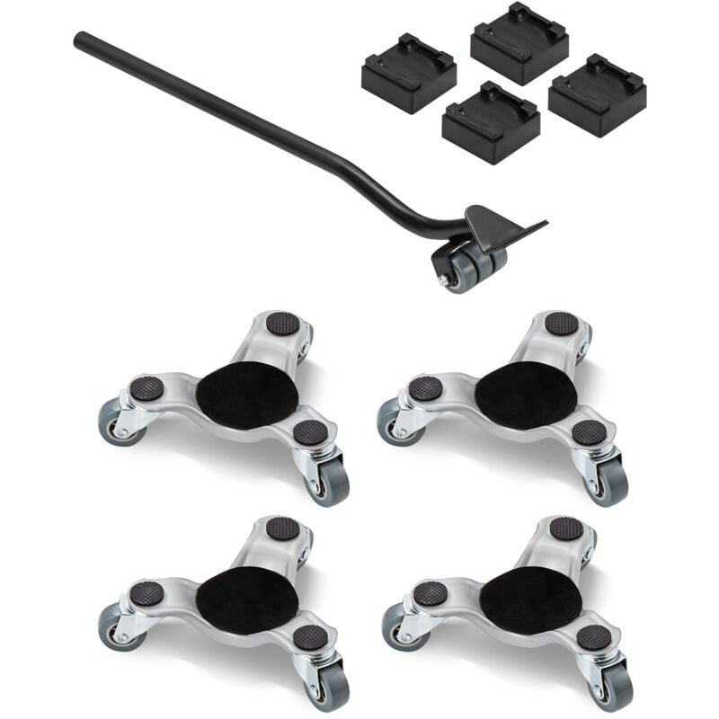 Mophorn - Roulant pour meubles, capacité de 440 lb, 3 roues robustes avec roulettes pivotantes triangulaires, acier au carbone, pour appareils