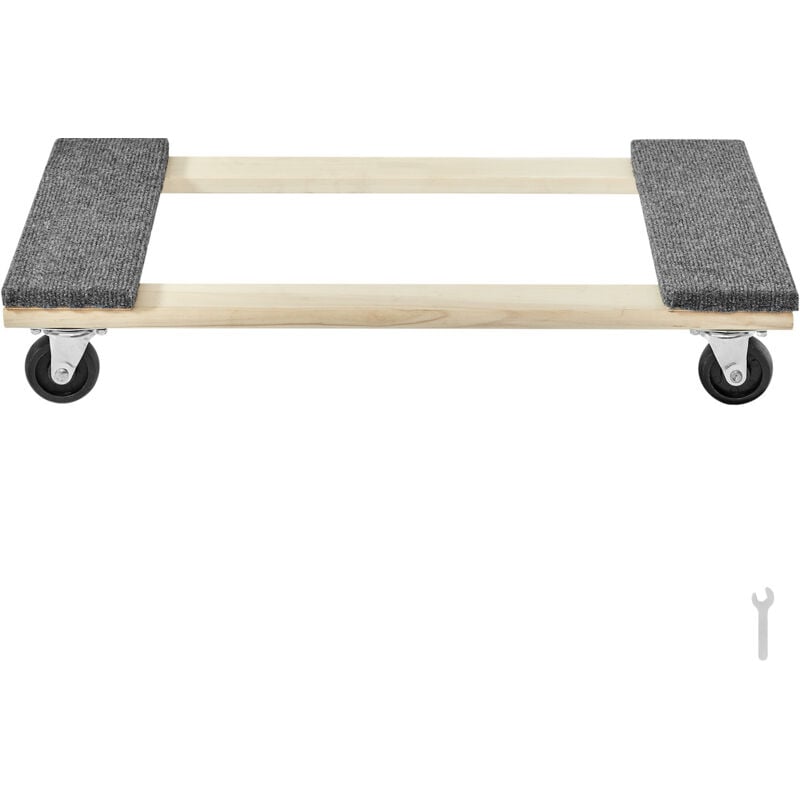Mophorn - Roulant pour meubles capacité de charge de 1 000 lb, 18 po x 30 po, 4 roulettes pivotantes en pp de 3 po, chariot de déménagement robuste