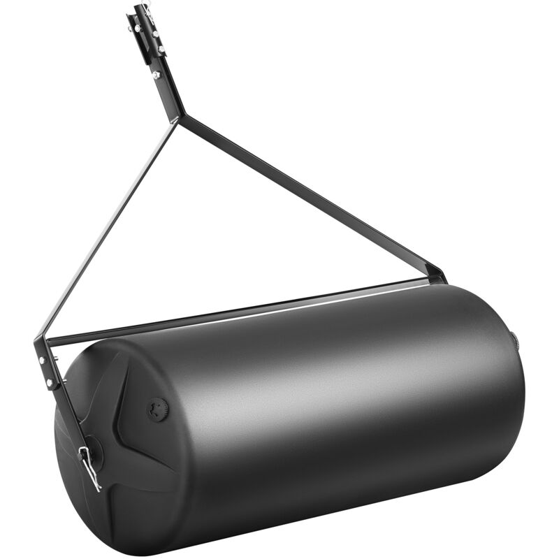 Rouleau à gazon remorquable de 181 kg, rempli de sable/d'eau, tambour en polyéthylène basse densité et cadre en acier avec prise facile à tourner,