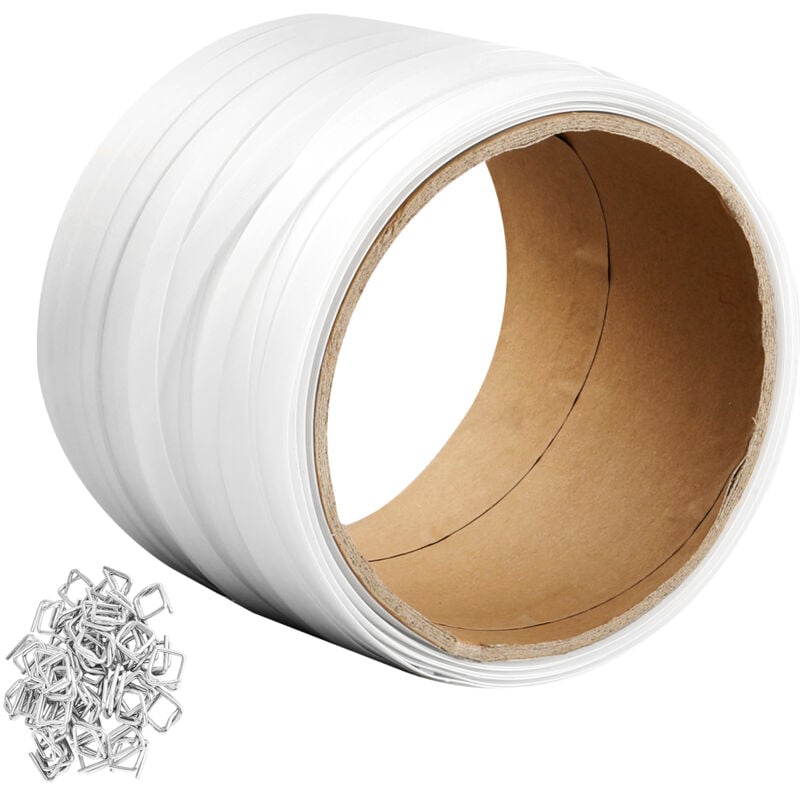 Rouleau de cerclage en corde tissée Packaging, 330' de longueur x 3/4' de largeur x 0,03' d'épaisseur, résistance à la rupture de 1763 lb, sangle de