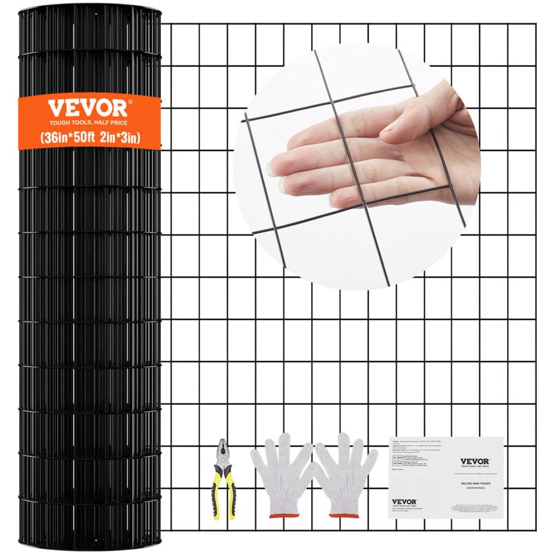 Mophorn - vevor Rouleau de grillage galvanise 910x15240 mm grillage a poules calibre 16, maille metallique a revetement vinyle pour barrieres de
