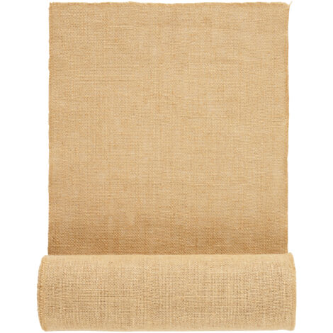 Mophorn Rouleau de Toile de Jute 14 po x 30 pi, 50 x 50 Haute Densité, Naturelle, Enveloppe d'Arbre pour Artisanat, Mariages, Jardinage et Couverture Hivernale des Plantes