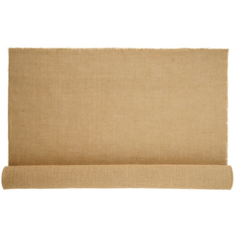 Mophorn Rouleau de Toile de Jute 40 po x 30 pi, 50 x 50 Haute Densité, Naturelle, pour Enveloppe d'Arbre, Décorations, Artisanat, Mariages, Jardinage, Couverture Hivernale des Plantes