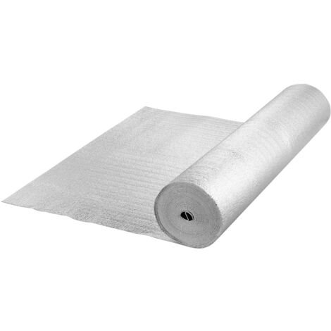 Mophorn Rouleau d'Isolation Réfléchissant Double, Barrière Radiante en Mousse, 3,2 mm 48 po x 50 pi, Feuille d'Aluminium Double Face, Bouclier Réfléchissant la Chaleur en Mousse EPE