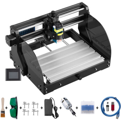 Mophorn Routeur CNC  300 × 180 × 45 mm 3018 Pro Graveur laser 15 W Contrôle GRBL 3 axes, contrôleur hors ligne, pour la sculpture sur plastique, acrylique, PVC, bois