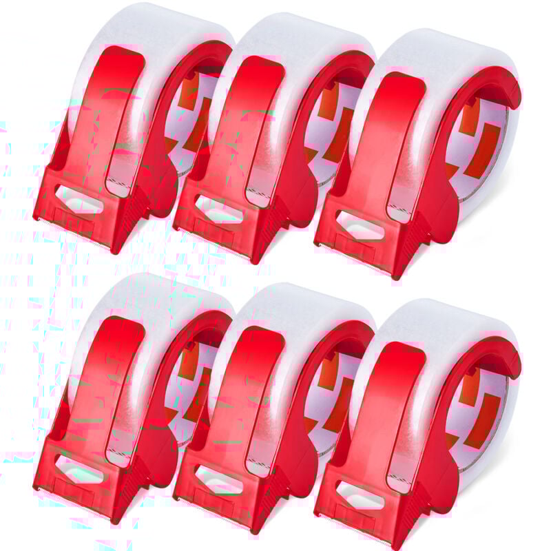 Mophorn - Ruban d'emballage transparent, noyau de 3 pouces, 6 rouleaux de 1,88 po x 65 verges, ruban d'emballage robuste de 2,7 mil avec distributeur