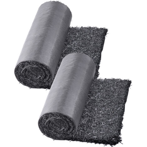 Mophorn Rubber Mulch for Landscaping, 2 Rolls 96 x 22 in Recycled Rubber Mat, Permanent Pathway, Natural Black Mulch for Garden Edging, Plants, Veggies & Flowers