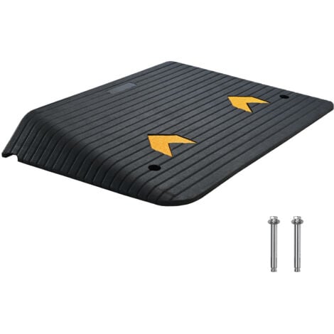 Mophorn Rubber Threshold Ramp Door Ramp 4" Rise 15 Tons Load Capacity, Heavy-Duty Rubber Curb Ramp for Cars, Wheelchairs, and Carts