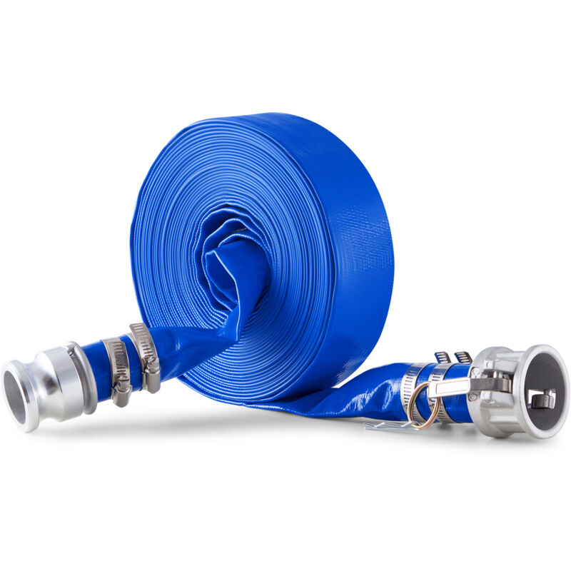 Mophorn Blau Rückspülschlauch, 1,5 Zoll X 50 Fuß, Es Hochwertiges Pvc, Mit Klemmen, Camlock, Aluminiumbeschlägen, Für Abwasser, Wassertransport, Landwirtschaft