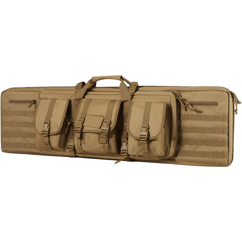 Mophorn Sac à fusil tactique double de 42 pouces, étui souple avec fermeture éclair verrouillable, poignée portable et bandoulière, 3 poches de