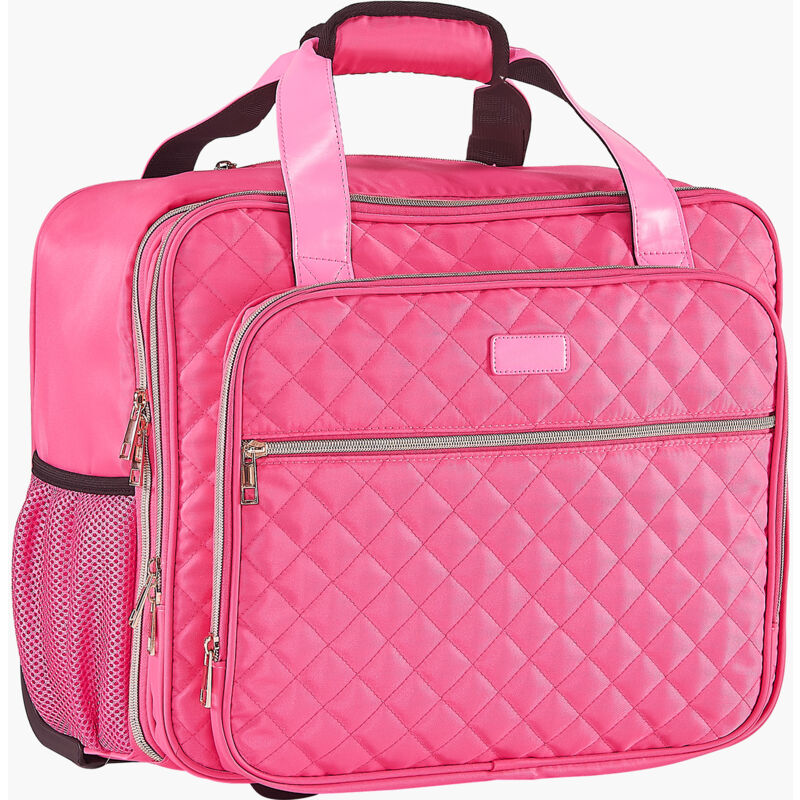 Sac à roulettes pour ordinateur portable 17,3 pouces, 2 roulettes fixes et poignée télescopique, pour le travail, les voyages, le bureau, les femmes,