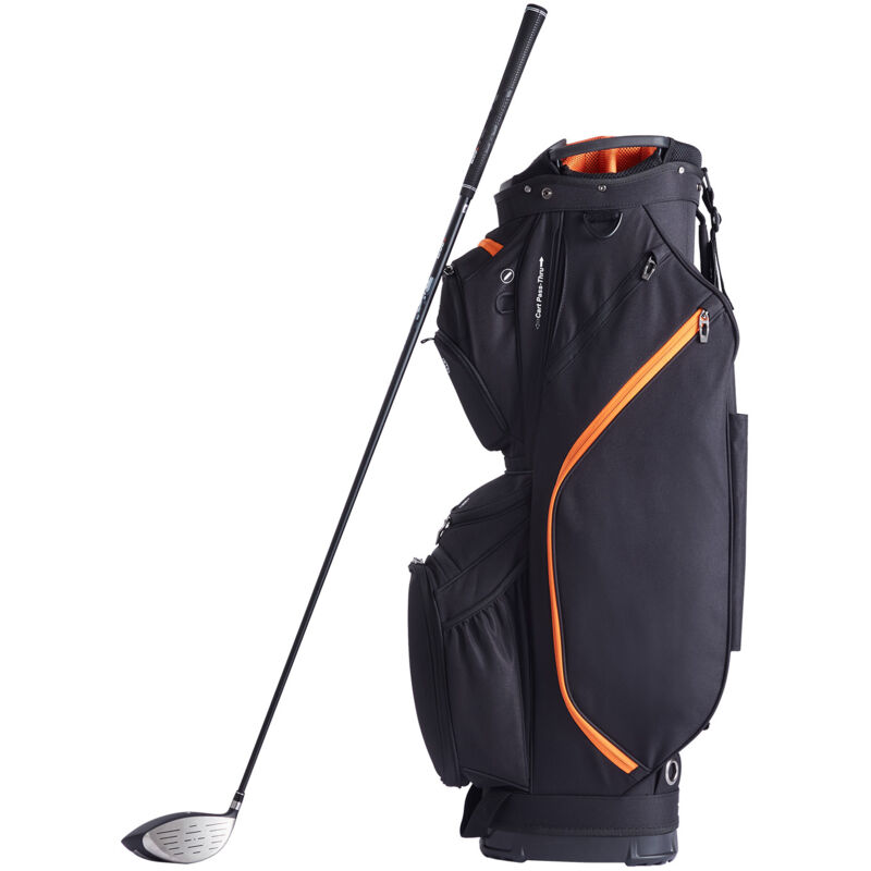 Sac de golf pour chariot avec compartiment supérieur à 14 compartiments, 36 po, 13 poches, durable pour hommes et femmes, noir et orange - Mophorn
