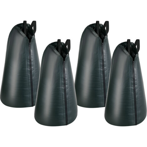 Mophorn Saco de Riego para Árboles 75,7 L, Juego de 4 Unidades, Bolsa de Riego con Cremallera, Liberación Gradual de Agua de 3 a 4 Horas, Fabricada en Tejido PE a los Rayos UV, Ideal para Jardines