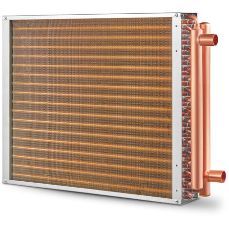 Mophorn Scambiatore di calore acqua-aria, 18"x 20", 3 file, 3/8" porte in rame, 242 alette in alluminio, riscaldamento e raffreddamento residenziale e riscaldamento ad aria forzata