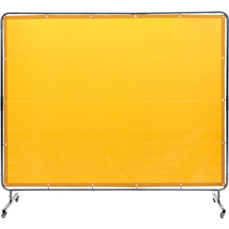 Image of Mophorn Schermo per saldatura 6' x 8' con telaio, tenda di protezione in vinile ignifugo su 4 ruote girevoli (2 bloccabili), schermo professionale