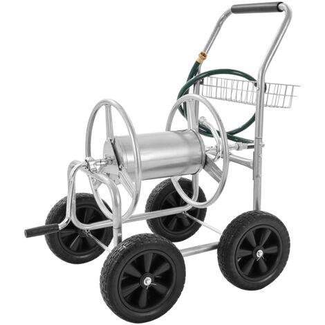 Mophorn Schlauchwagen – fasst bis zu 300 Fuß 5/8 Zoll Schlauch. Robuste Stahlkonstruktion für den Einsatz im Freien. Ideal für Gärten, Höfe und Rasenflächen. (Schlauch nicht im Lieferumfang enthalten)