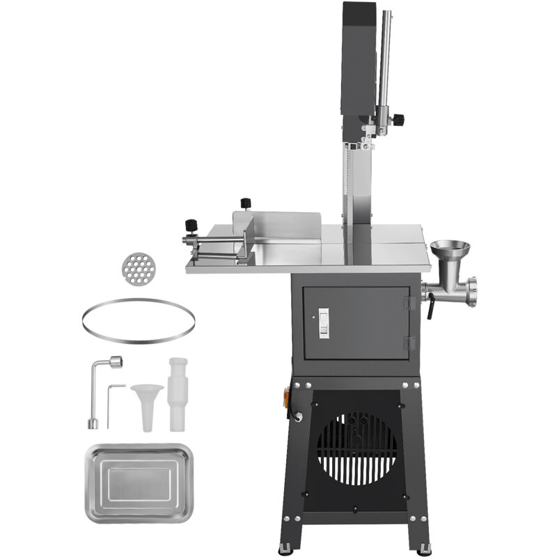 Scie à ruban électrique commerciale pour viande 850 w - Coupe-os en acier inoxydable de grande capacidad pour diverses viandes - Mophorn
