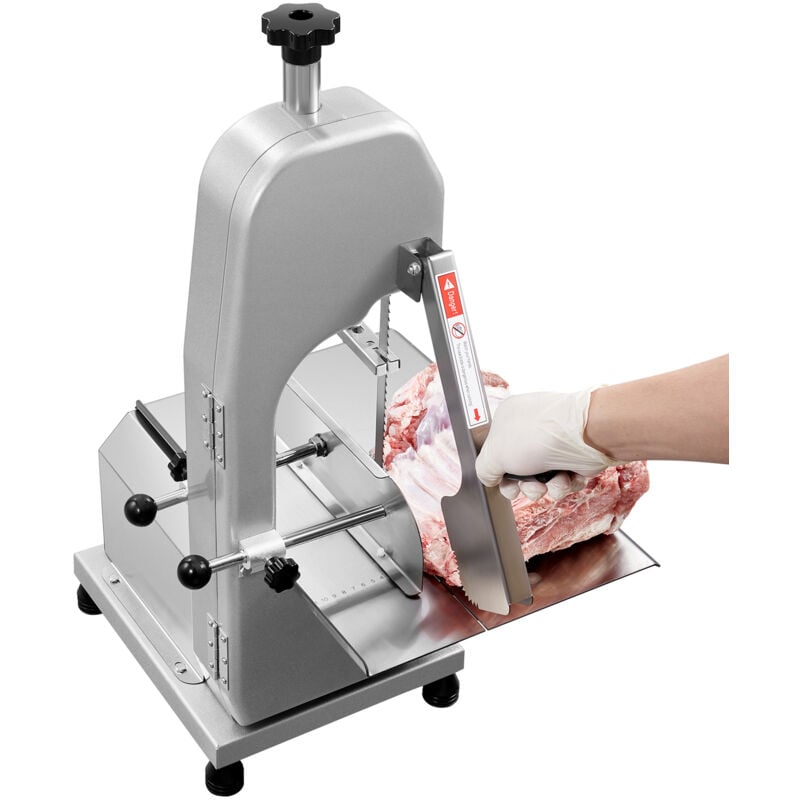 Mophorn - Scie à ruban électrique commerciale pour viande , machine à scier les os de comptoir en acier inoxydable de 650 w, plan de travail de 12,4'