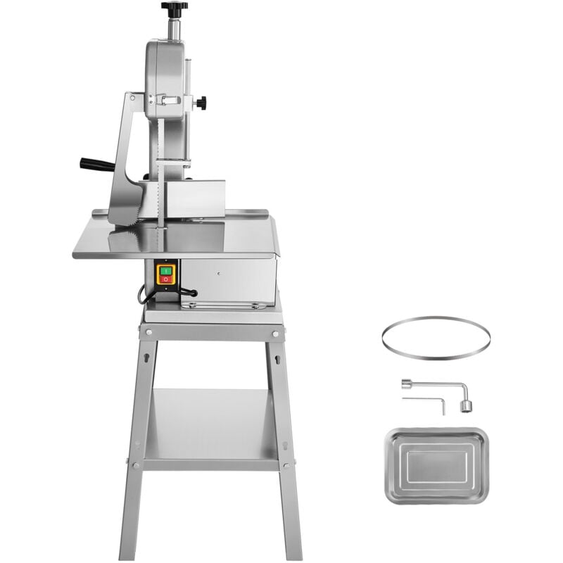 Mophorn Scie à viande électrique , coupe-viande verticale en acier inoxydable de 850 W, établi de 19,1" x 15", épaisseur de coupe de 7,09", 5 lames