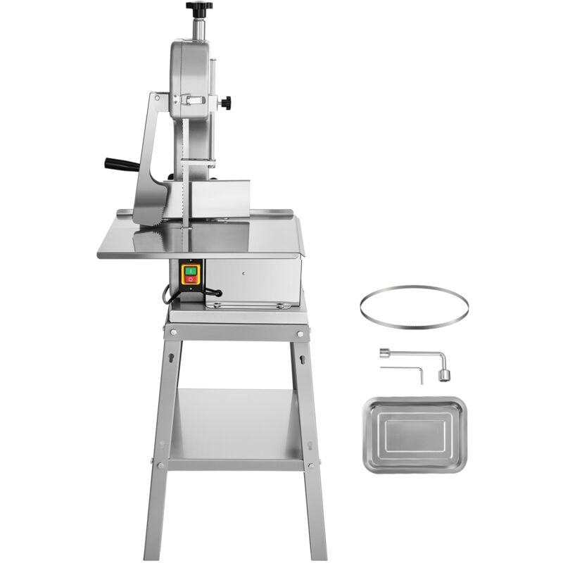 Mophorn - Scie à viande électrique , coupeuse verticale en acier inoxydable de 1800 w, établi de 19,1' x 15', épaisseur de coupe de 7,09', 5 lames