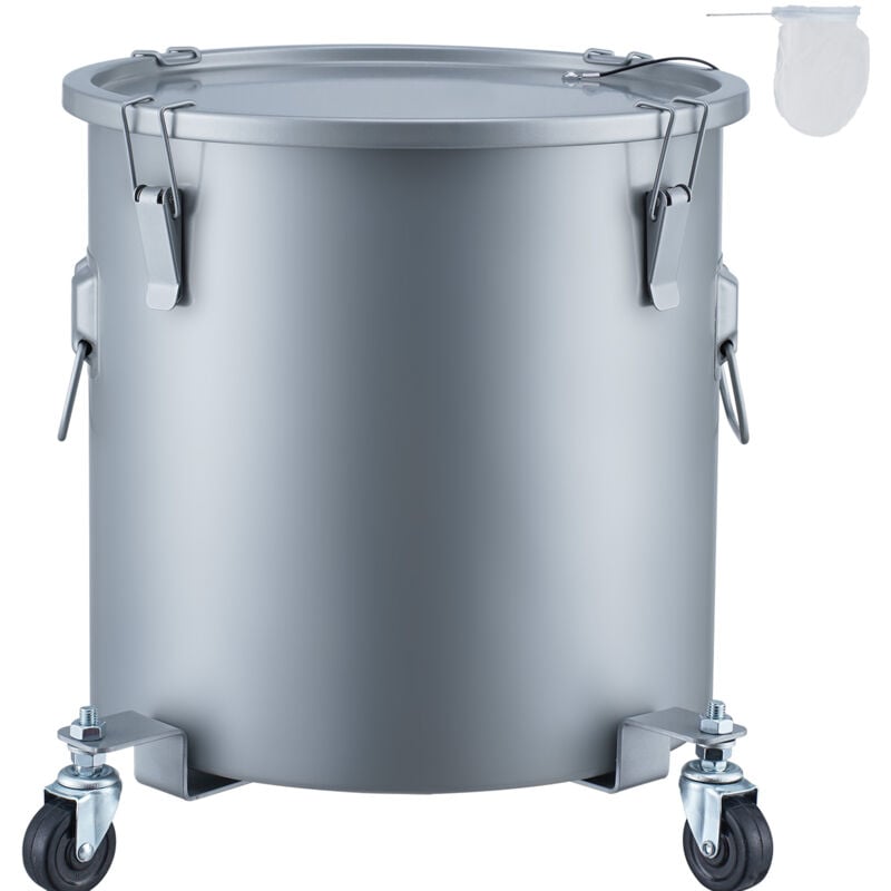 Seau à graisse pour friteuse de 10 gal, bac d'élimination d'huile avec base à roulettes, acier au carbone, revêtement antirouille, récipient de
