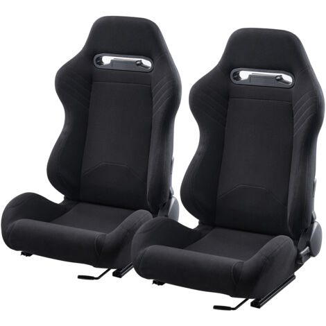 Mophorn Sedile da corsa, set da 2, regolabile con ampio angolo di reclinazione, schiuma ad alta resilienza, tessuto in poliestere e cursore Q235B, adatto per auto da corsa e go-kart