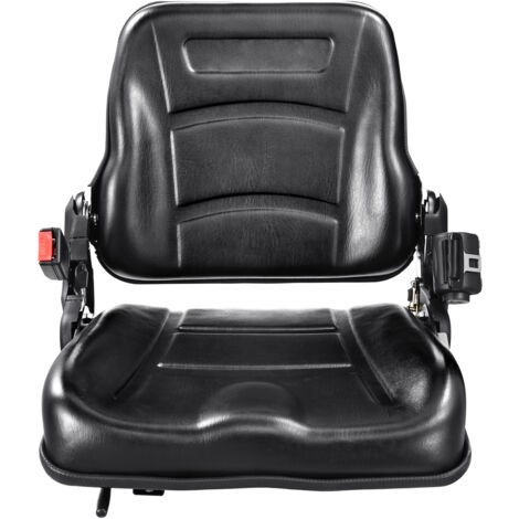 Mophorn Sedile universale per carrello elevatore,sedile per trattore pieghevole con schienale regolabile,microinterruttore e cintura di sicurezza retrattile,fessura da 6,3-13,4 pollici