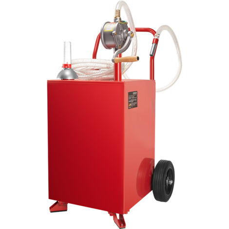 Mophorn Serbatoio Carburante Portatile con Pompa Manuale, Contenitore di Stoccaggio con 2 Ruote e Tubo Flessibile, Ideale per Benzina e Gasolio per Auto e Tosaerba, Rosso 90.92 L