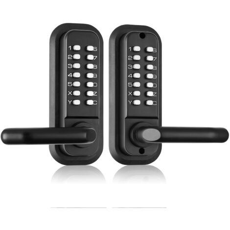 Mophorn Serratura Meccanica Porta deIngresso Senza Chiave, Tastiera a 14 Cifre, Serrature per Porte Incorporate Doppia Faccia con Tastiera Maniglia Lega di Zinco Impermeabile Giardino, Cortile, Garage
