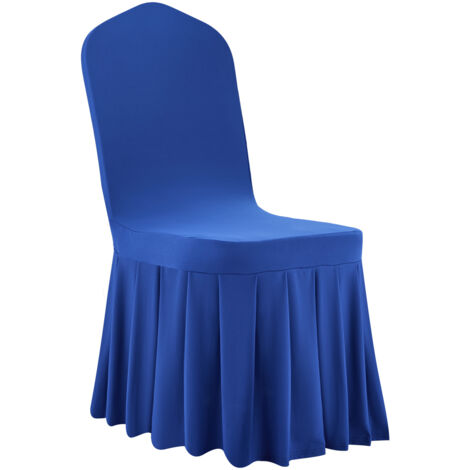 Mophorn Set di 30 Coprisedie Elasticizzati, Lavabili e Rimovibili in Poliestere e Spandex per Eventi, Feste, Sale da Pranzo, Banchetti e Ristoranti, Compatibili con Sedie 510 x 450 x 950 mm, Blu