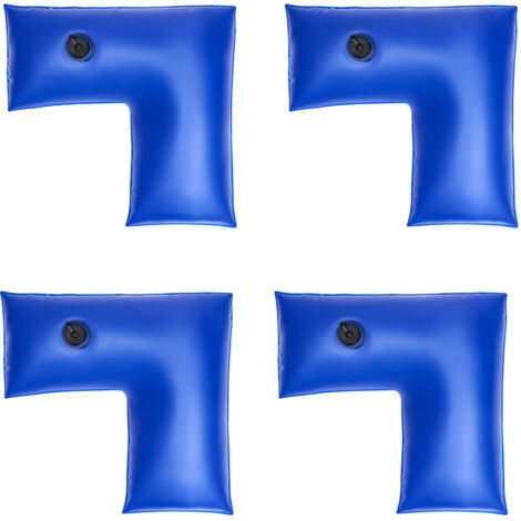 Mophorn Set di 4 sacche di zavorra per copertura piscina, dimensioni 57x56,5 cm, realizzate in PVC resistente, ideali per fissare teli di copertura invernali per piscine interrate, colore blu