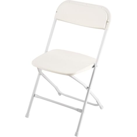 Mophorn Set di 4 sedie pieghevoli in plastica con struttura in metallo robusto, sedie portatili per uso interno ed esterno, sgabelli pieghevoli ideali per casa, giardino, eventi e feste