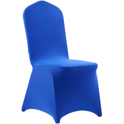 Mophorn Set di 50 coprisedie elasticizzati in poliestere e spandex, lavabili e rimovibili, ideali per matrimoni, banchetti e feste, compatibili con sedie di dimensioni 51 x 45 x 95 cm, blu reale