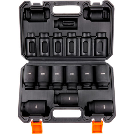 Mophorn Set di chiavi a bussola da 1/2". 9 pezzi, 29-38 mm metrici. Acciaio legato Cr-Mo. Per riparazioni auto. Marcature facili da leggere. Robusto. Custodia di stoccaggio.