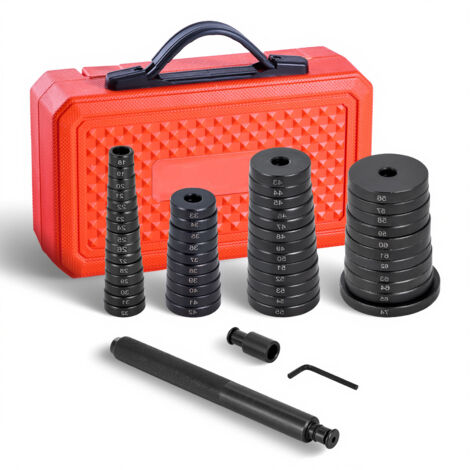 Mophorn Set di Estrattori e Separatori per Cuscinetti da 52 Pezzi, con 49 Boccole, Manico e Custodia, Kit di Attrezzi per Montaggio e Rimozione Boccole in Acciaio al Carbonio